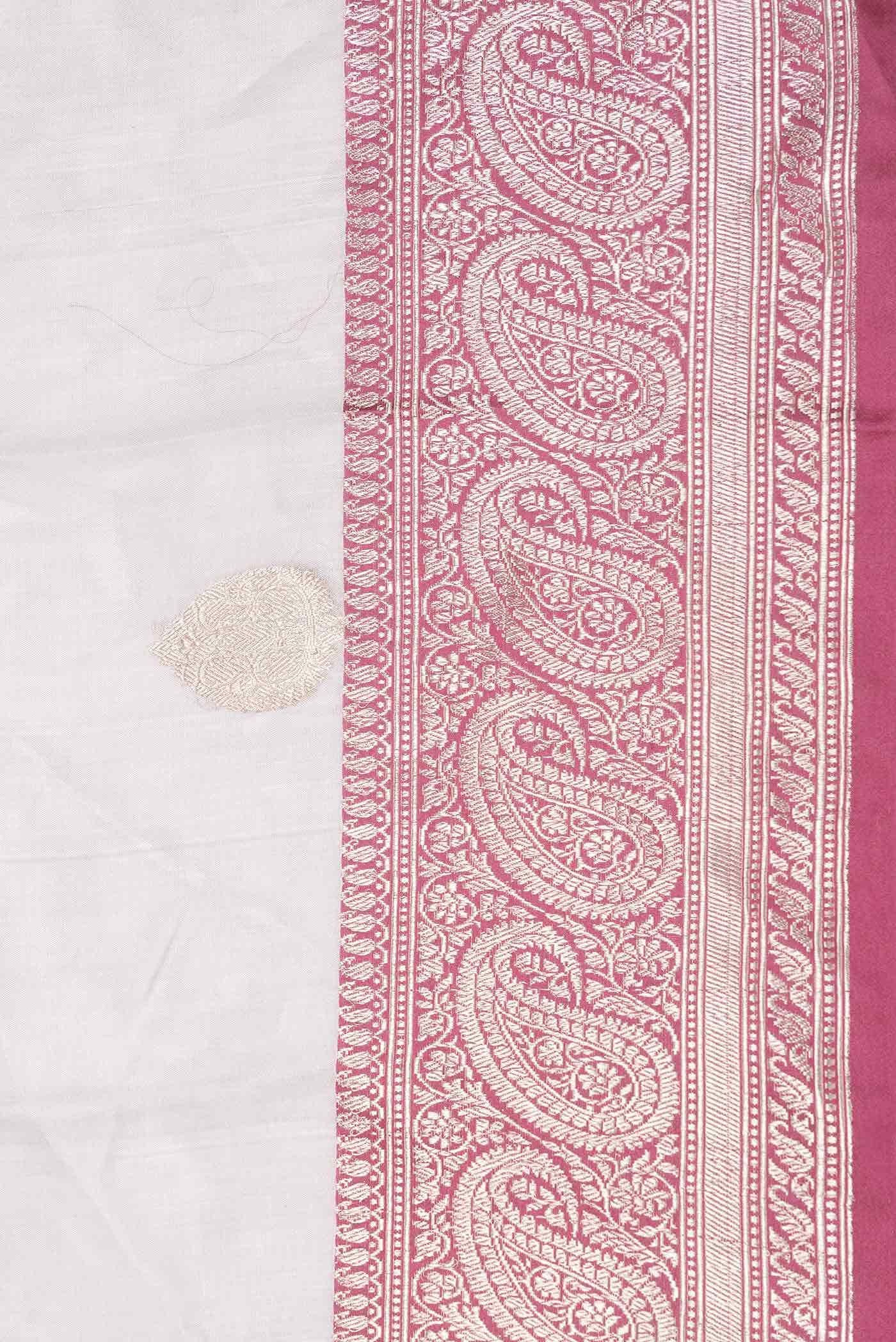 Silver Dual Tone Banarasi Silk Saree