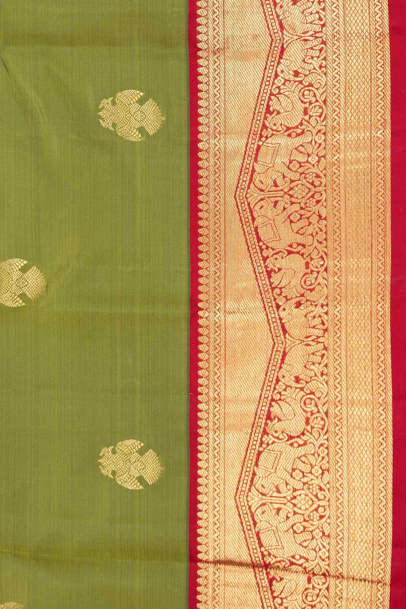 Green Dual Tone Kanchipuram Silk Saree