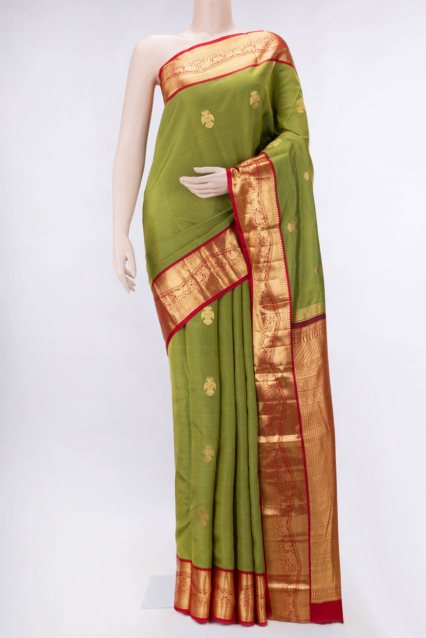 Green Dual Tone Kanchipuram Silk Saree