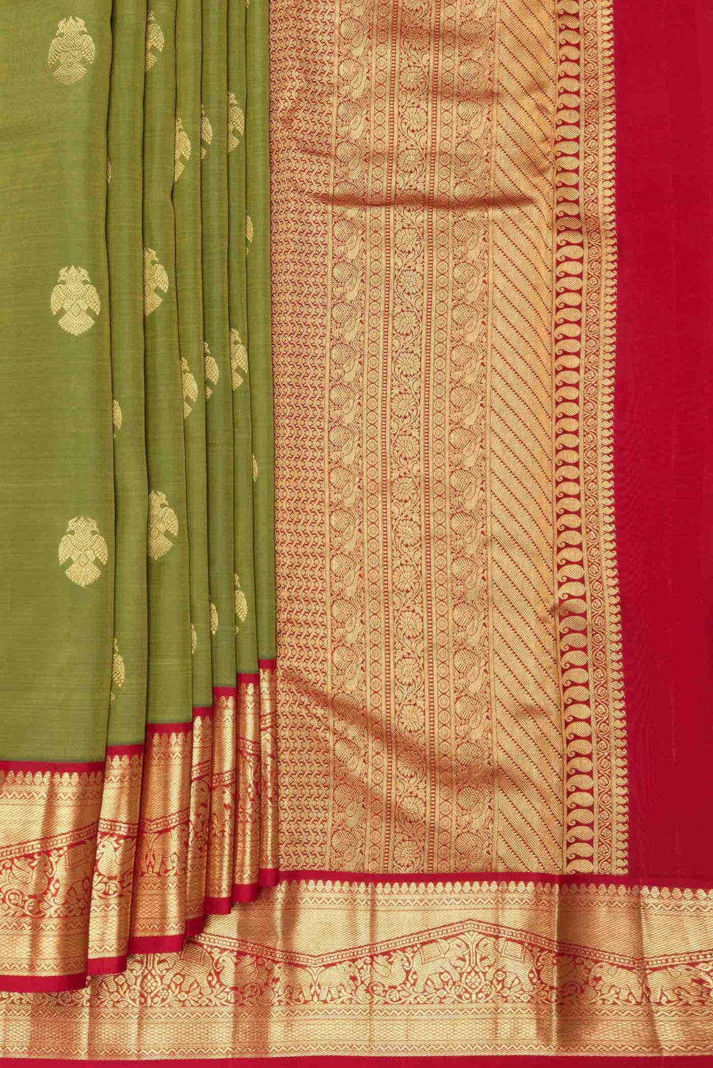 Green Dual Tone Kanchipuram Silk Saree