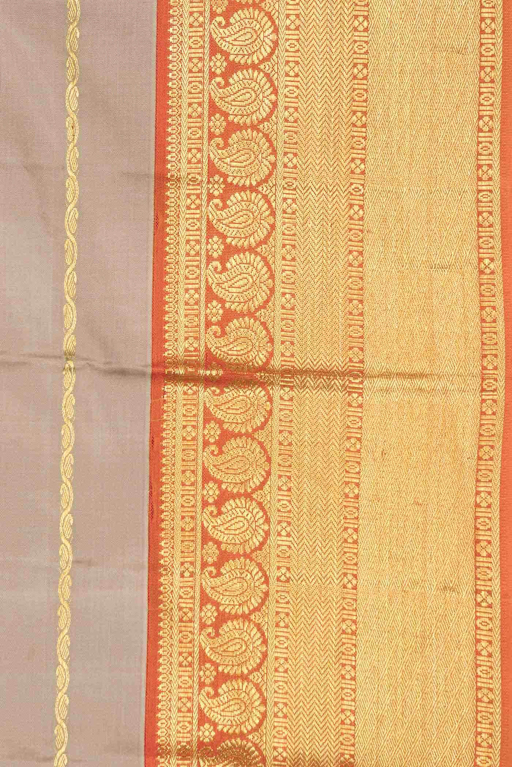 Beige Dual Tone Kanchipuram Silk Saree