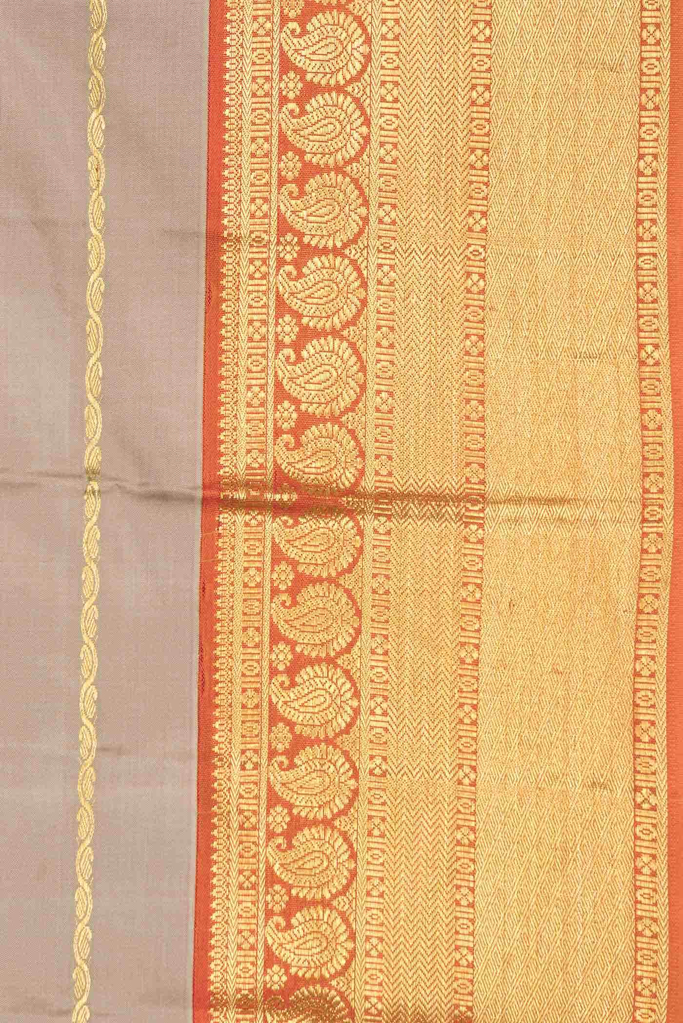 Beige Dual Tone Kanchipuram Silk Saree