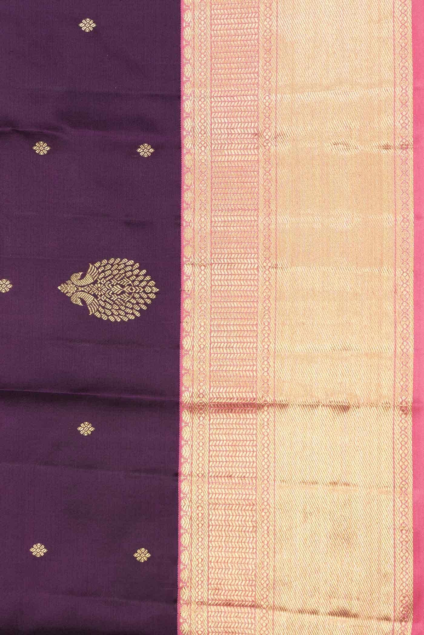 Burgundy Dual Tone Kanchipuram Silk Saree