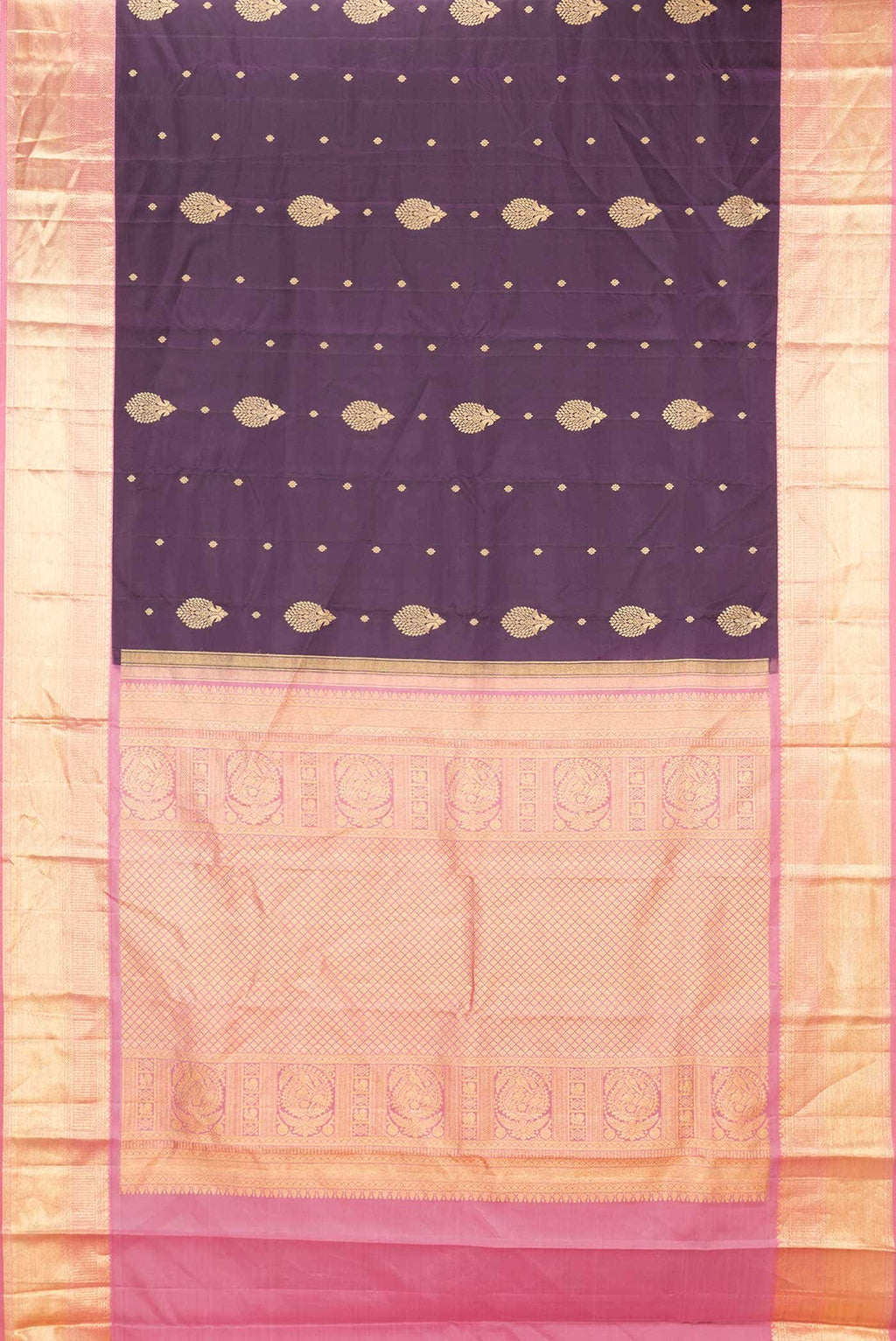 Burgundy Dual Tone Kanchipuram Silk Saree