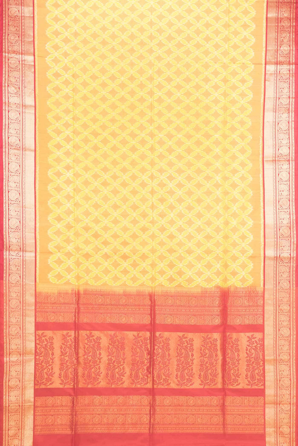 Yellow Dual Tone Soft Silk Saree