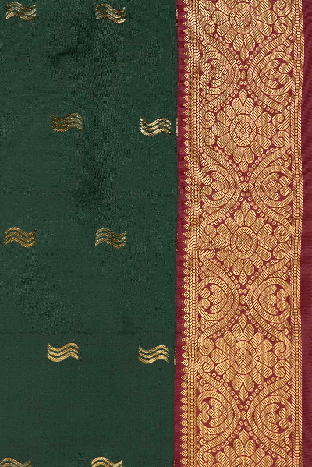 Bottle Green Dual Tone Kanchipuram Silk Saree