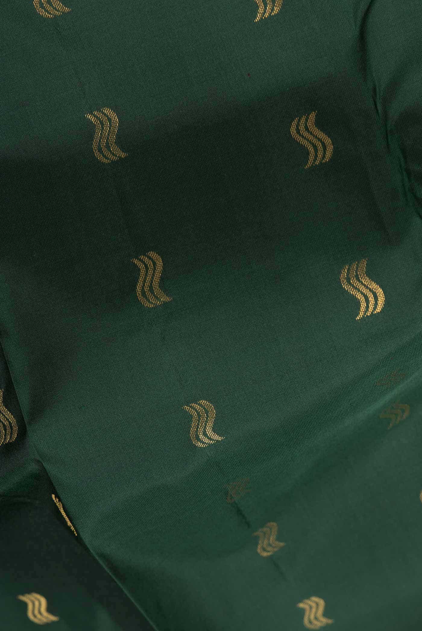 Bottle Green Dual Tone Kanchipuram Silk Saree