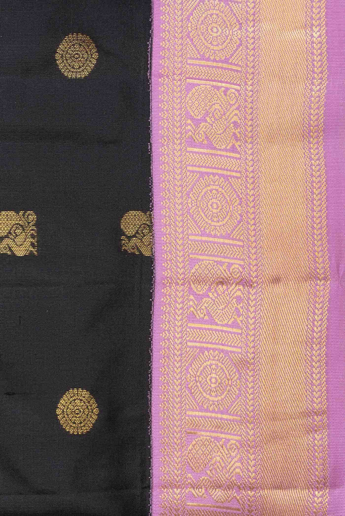 Black Dual Tone Kanchipuram Silk Saree