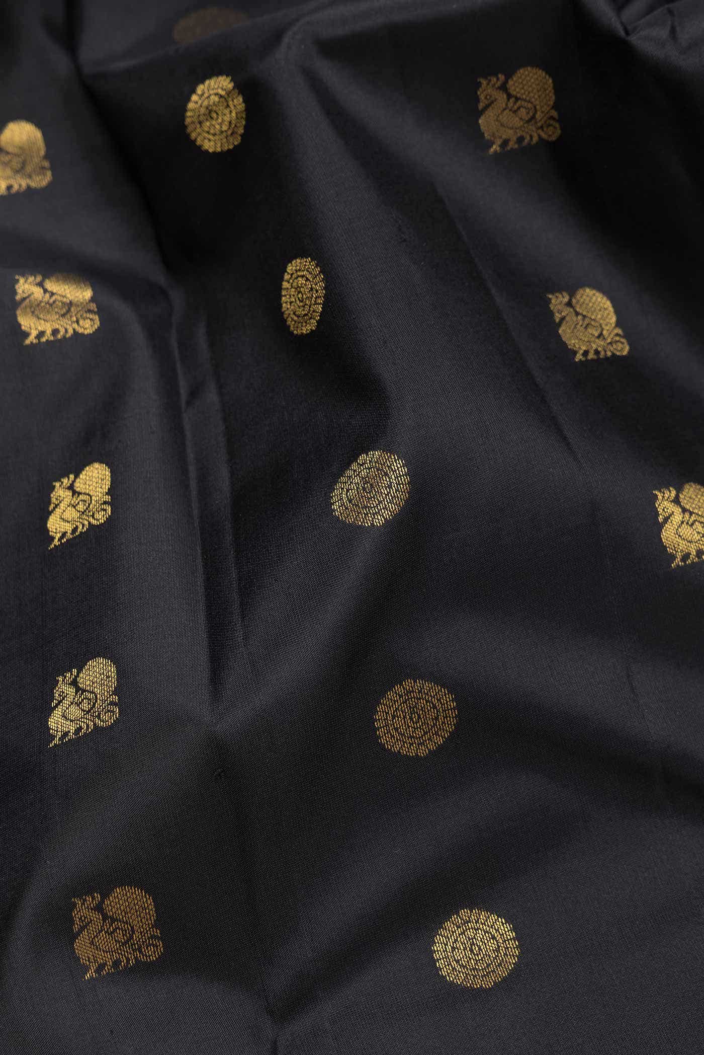 Black Dual Tone Kanchipuram Silk Saree