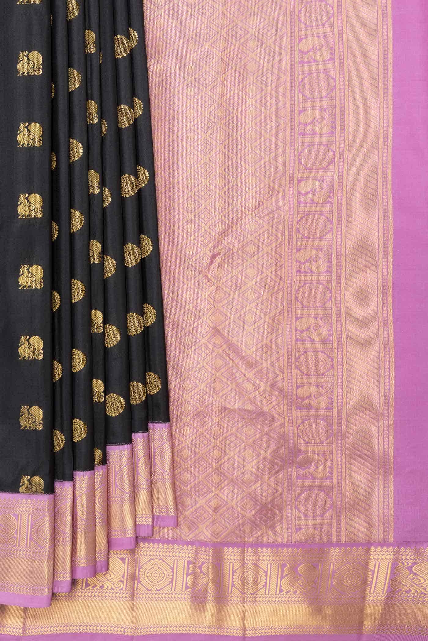 Black Dual Tone Kanchipuram Silk Saree