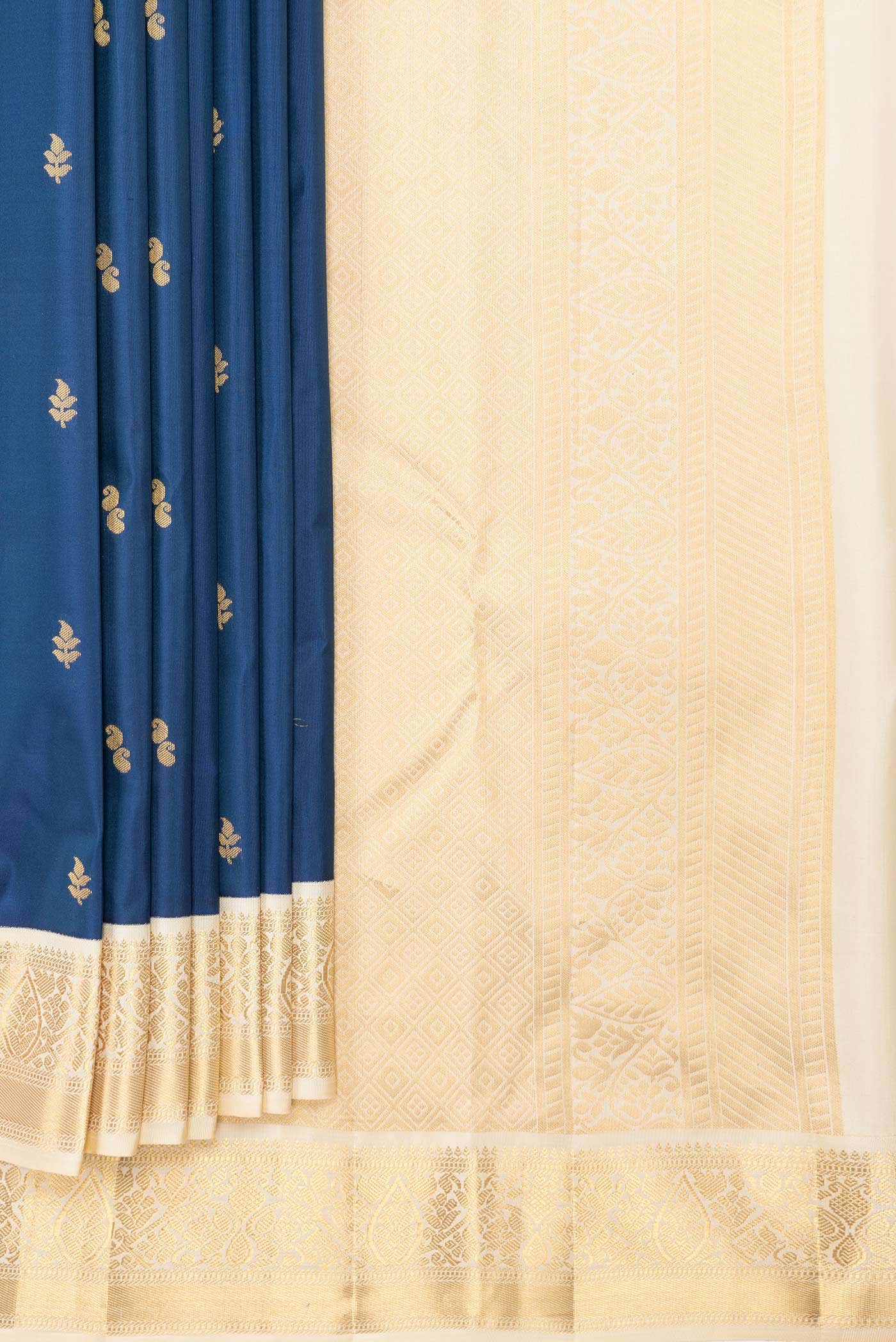 Navy Blue Dual Tone Kanchipuram Silk Saree