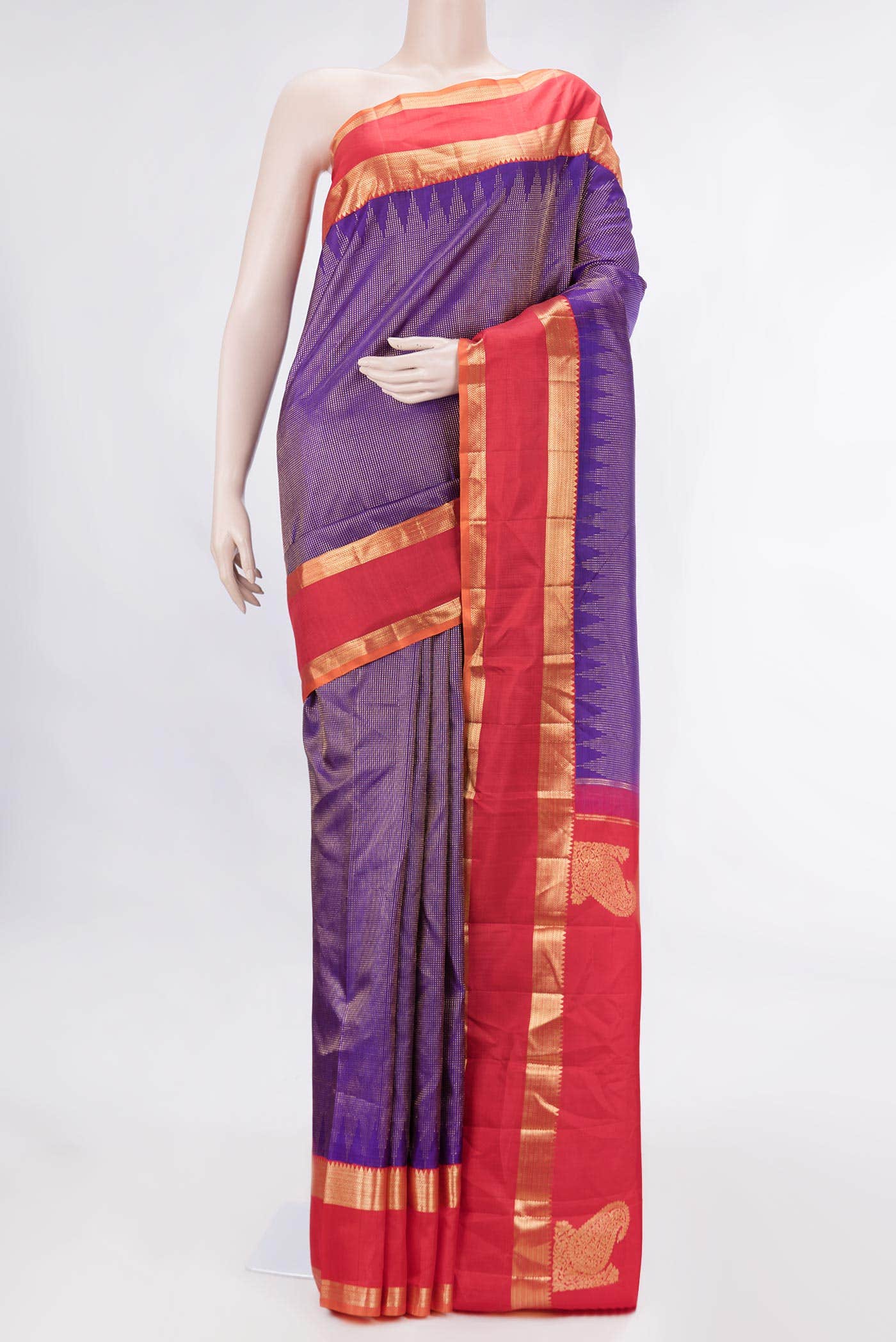 Royal Blue Dual Tone Kanchipuram Silk Saree