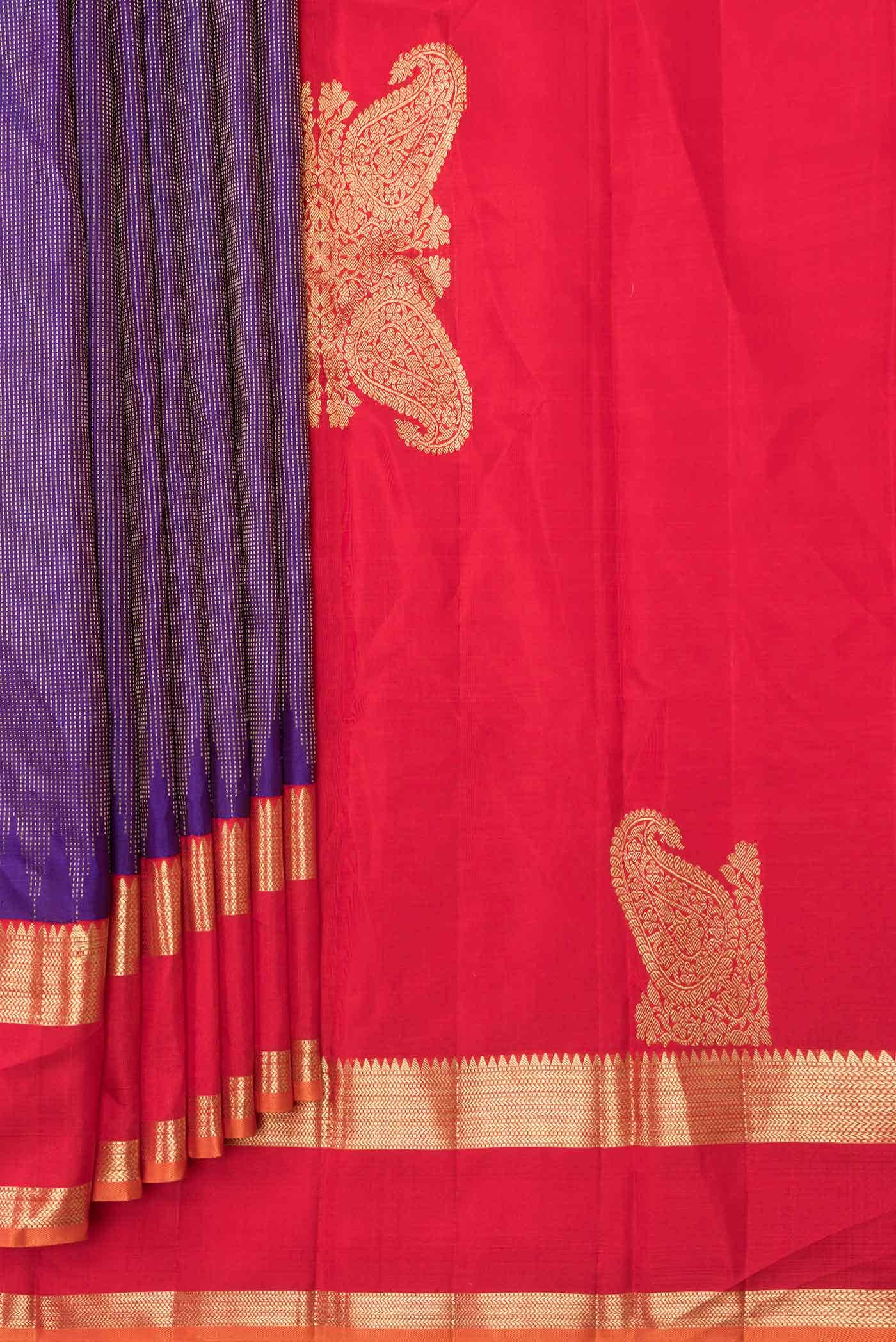 Royal Blue Dual Tone Kanchipuram Silk Saree