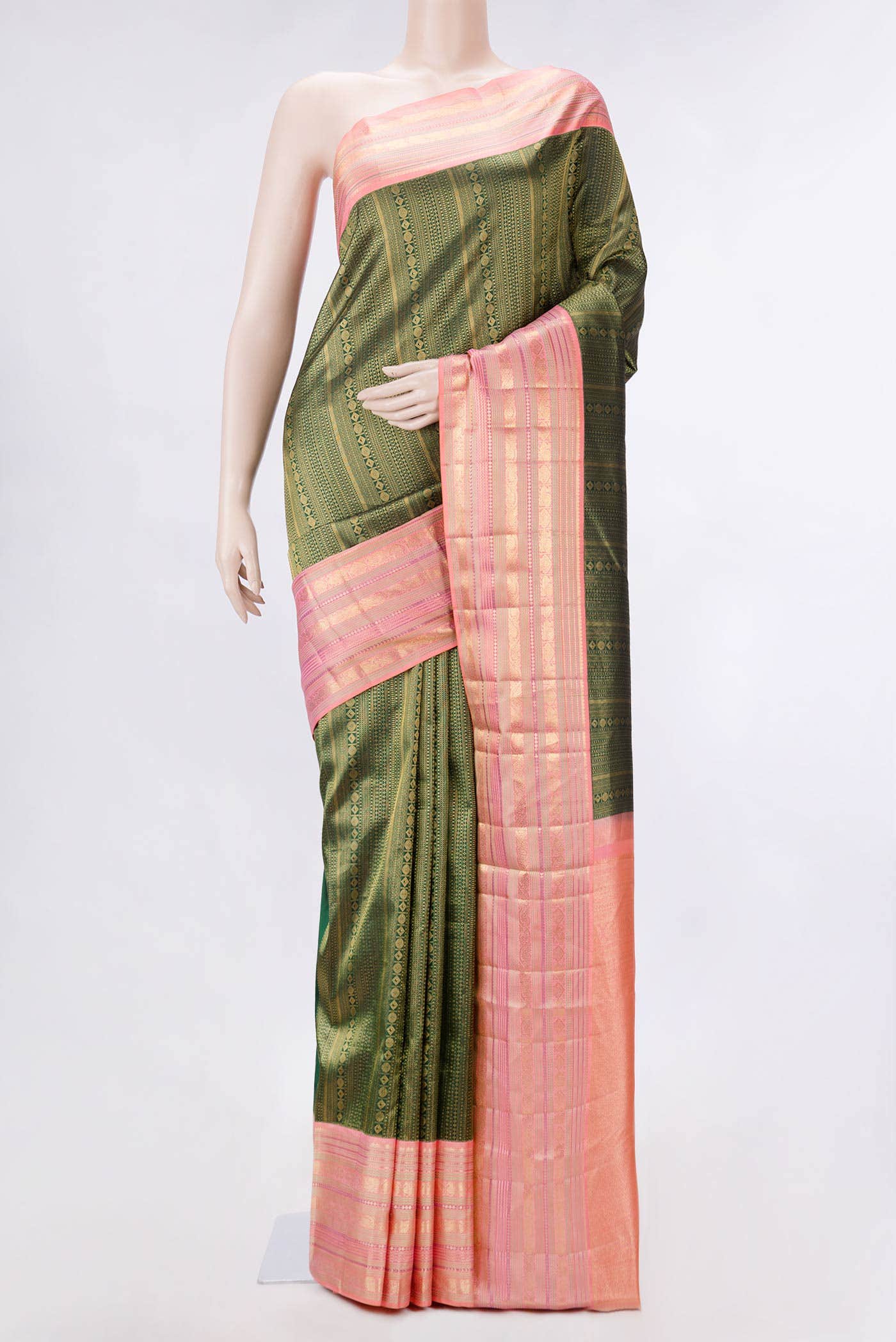 Green Dual Tone Kanchipuram Silk Saree