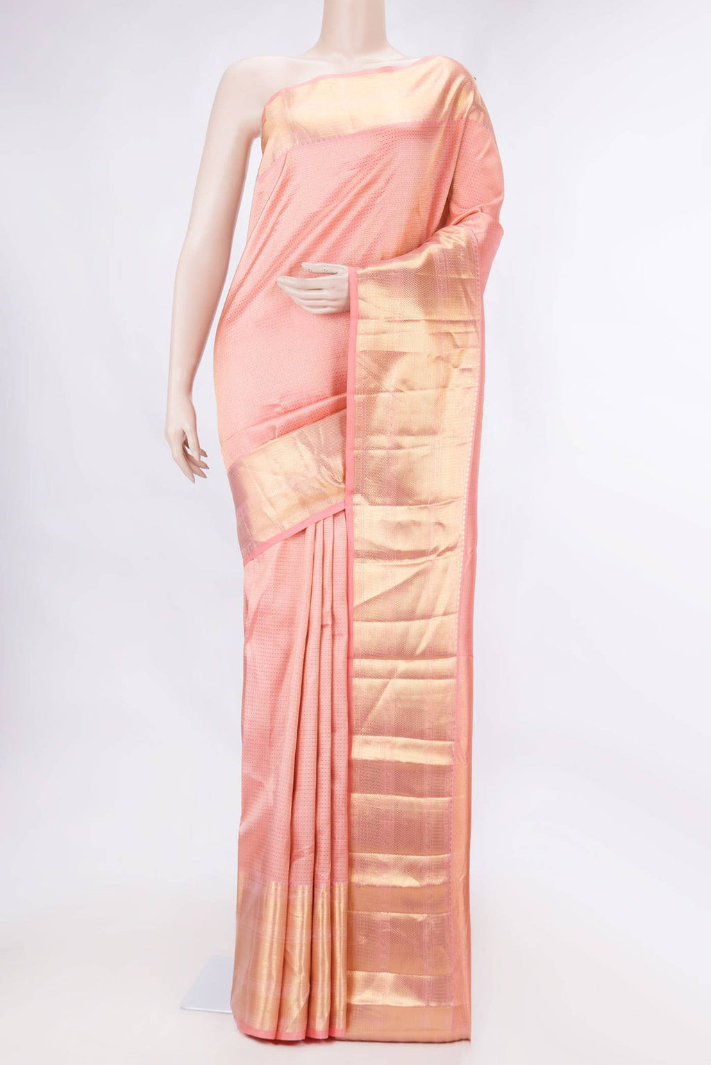 Pink Dual Tone Kanchipuram Silk Saree