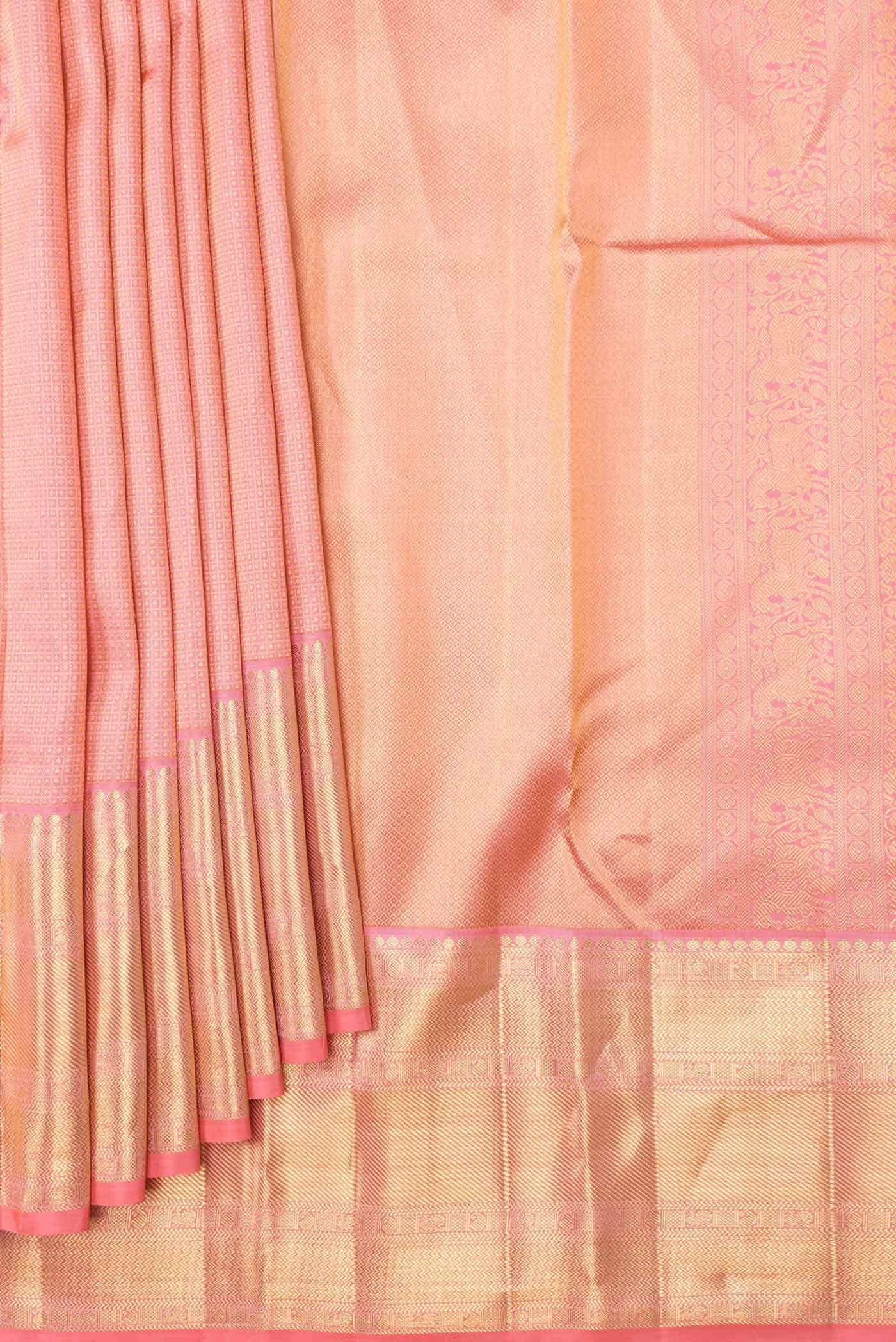 Pink Dual Tone Kanchipuram Silk Saree