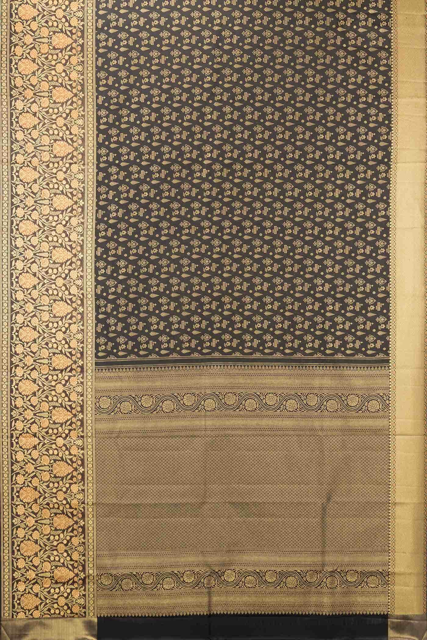 Coffee Brown Dual Tone Kanchipuram Silk Saree