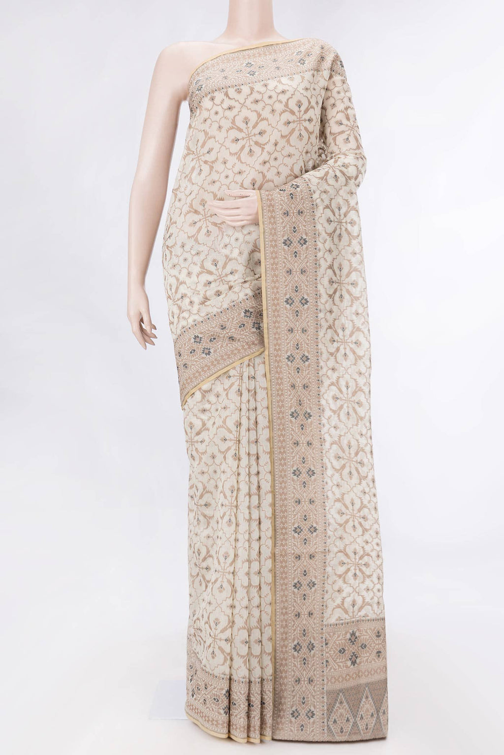 Beige Dual Tone Chanderi Silk Saree
