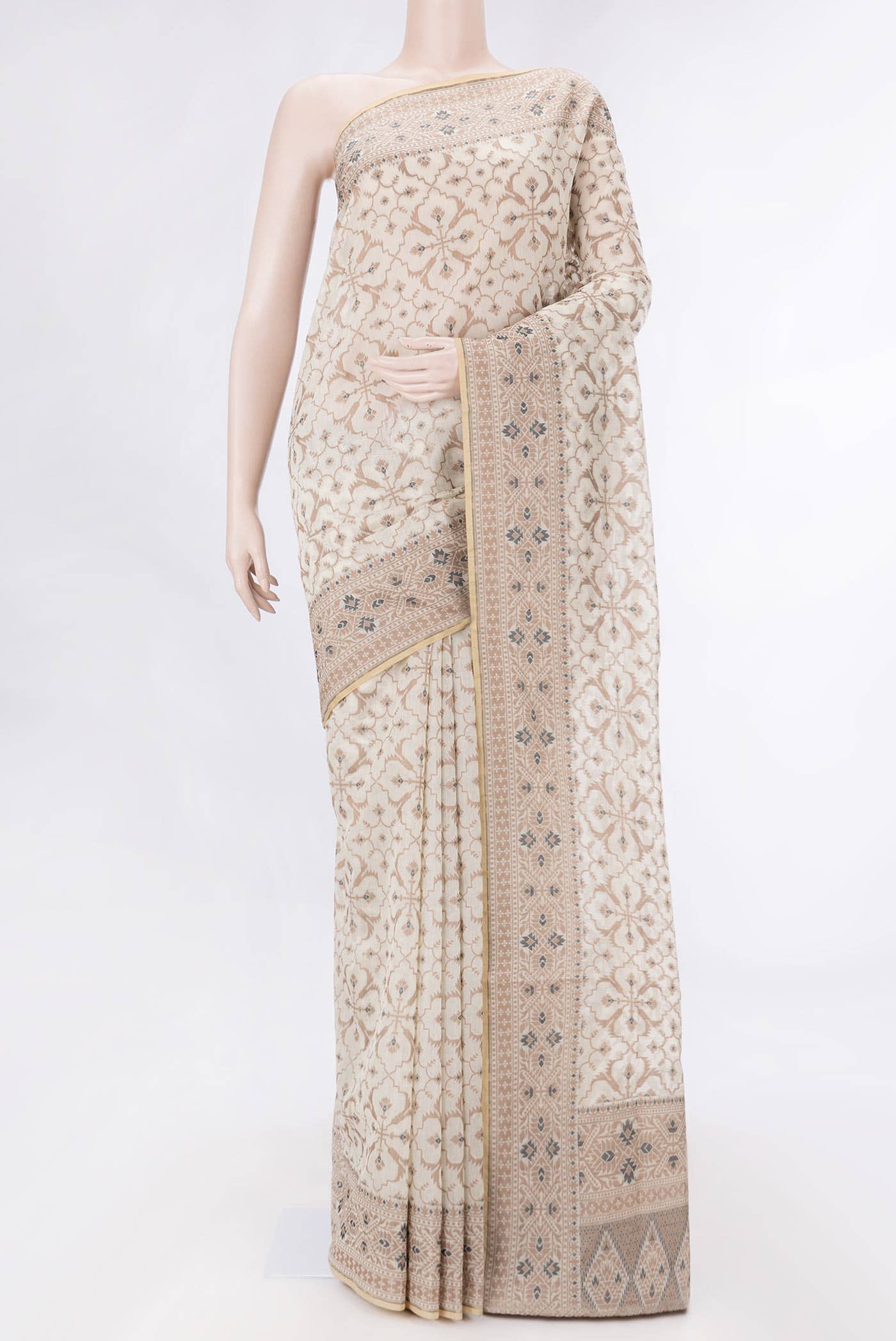 Beige Dual Tone Chanderi Silk Saree