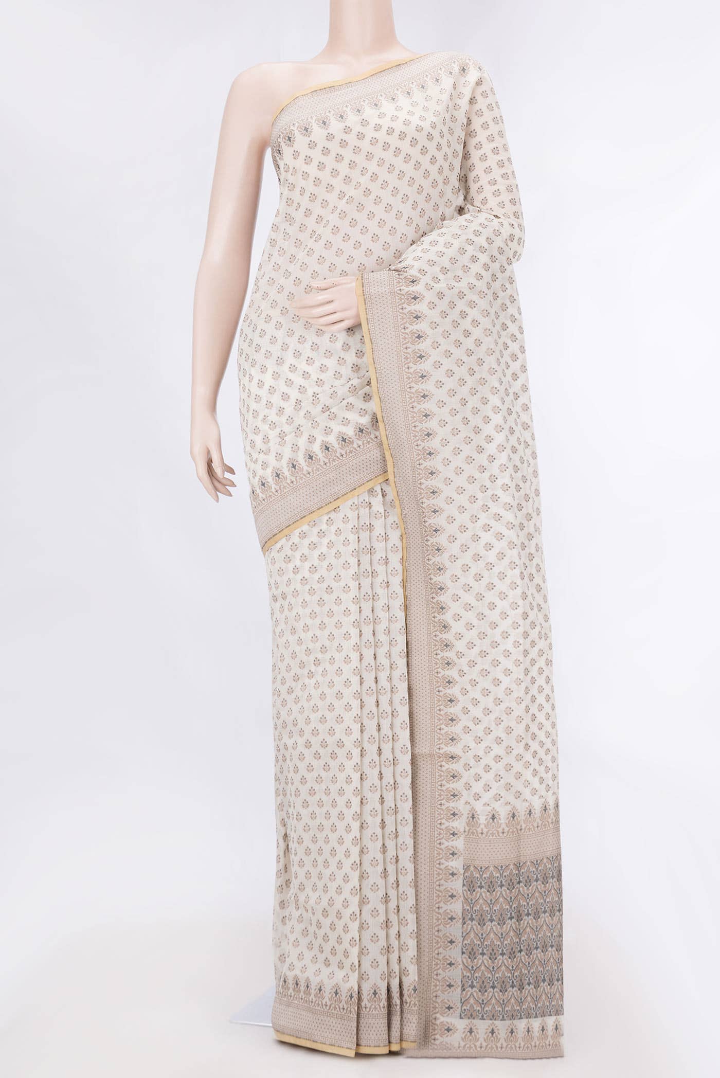 Sandal Dual Tone Chanderi Silk Saree
