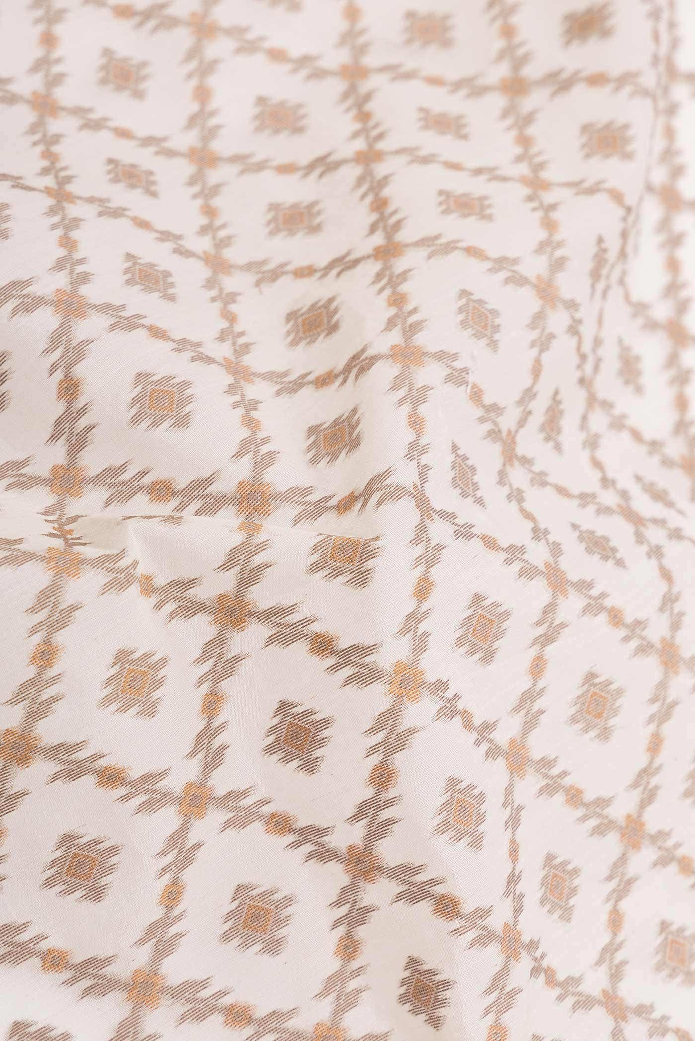 Cream Banarasi Silk Cotton Saree