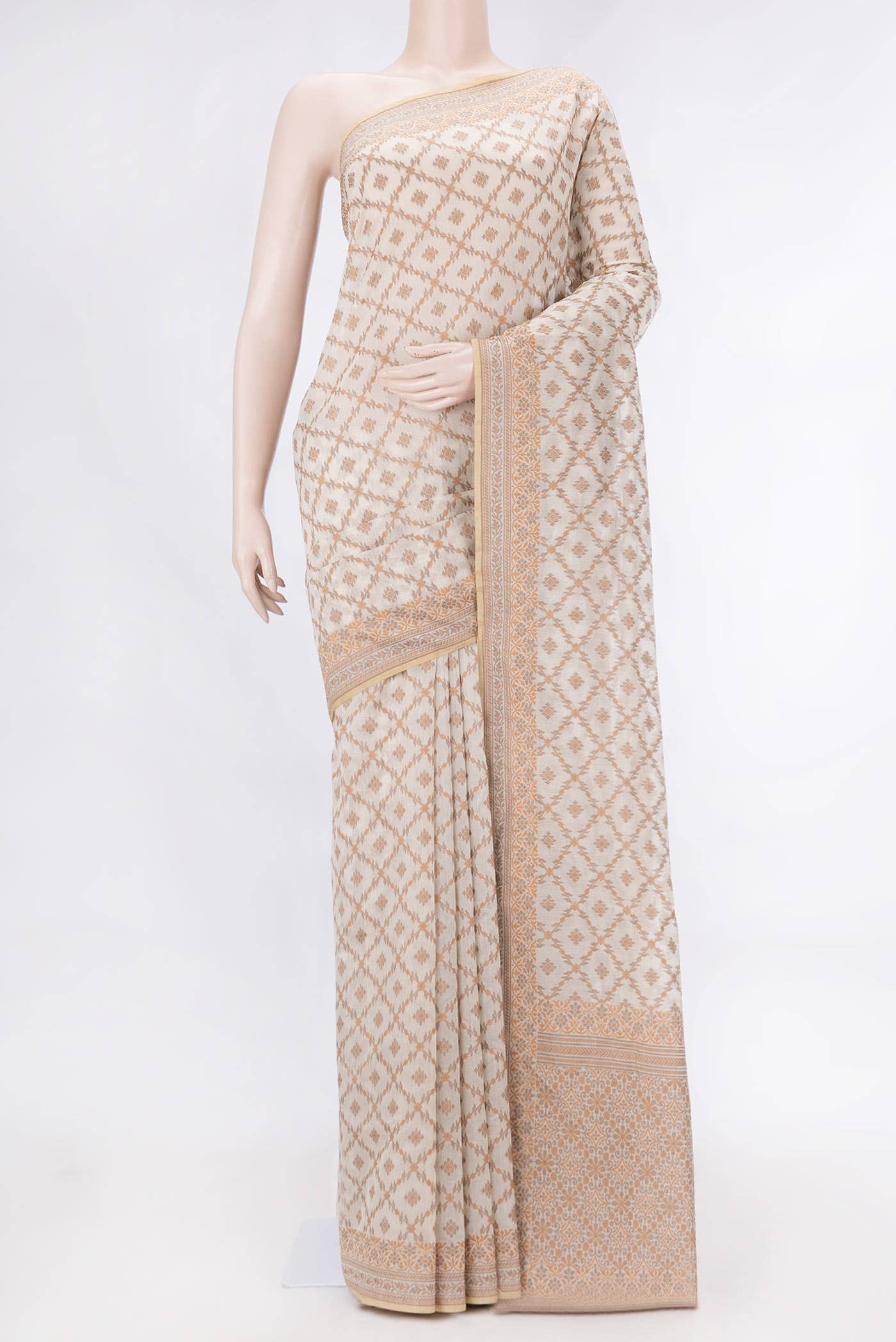 Sandal Dual Tone Chanderi Silk Saree
