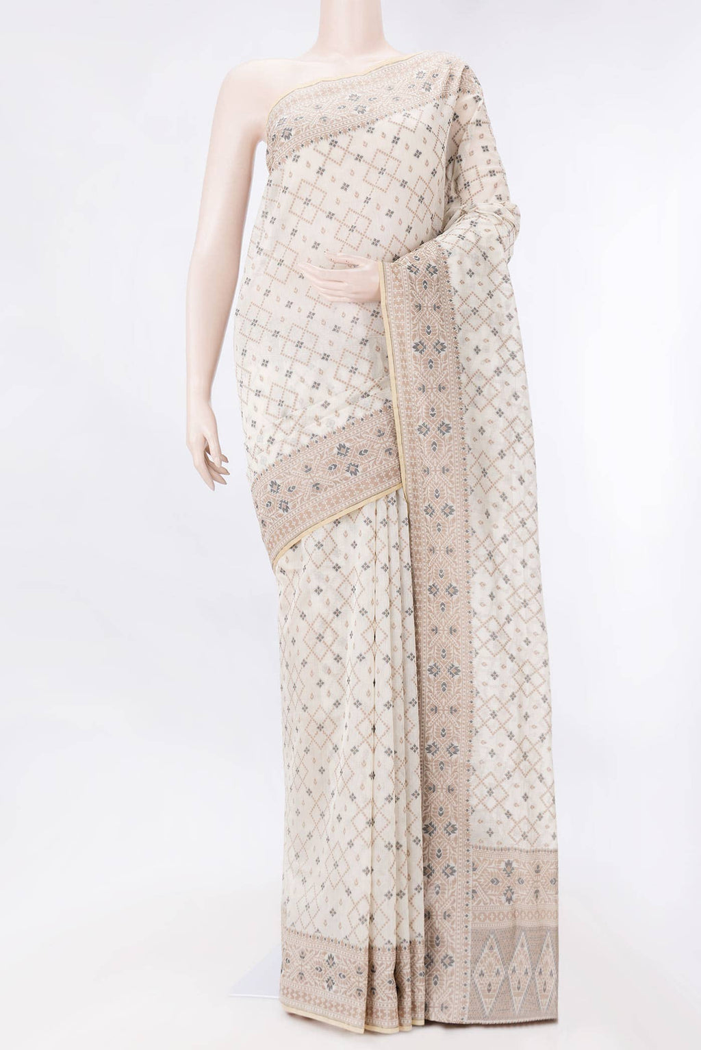 Sandal Dual Tone Chanderi Silk Saree
