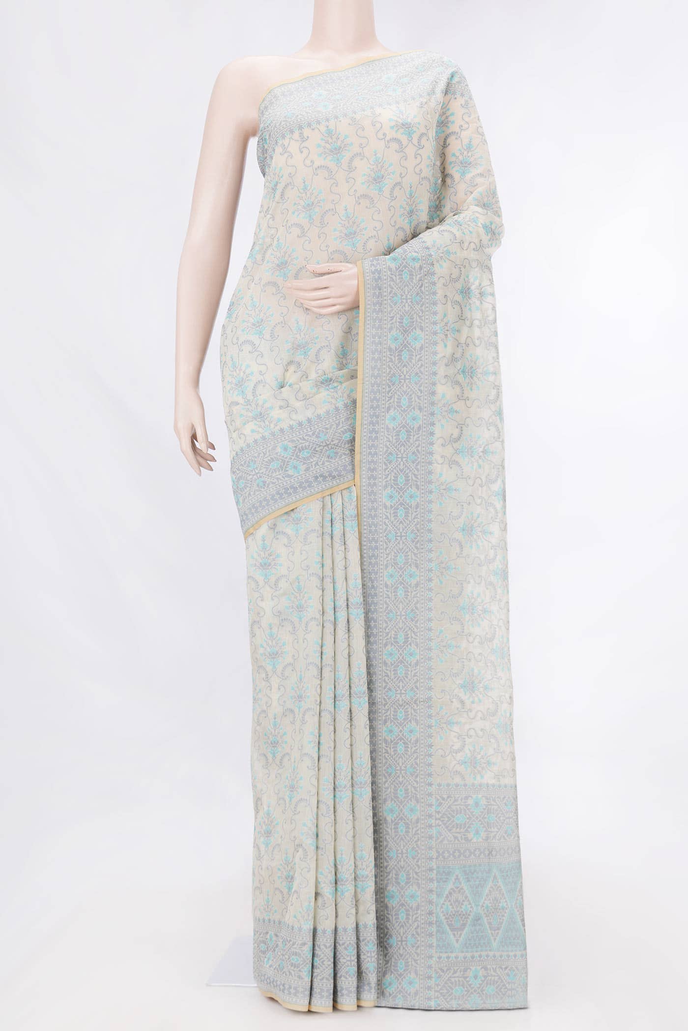 Beige Dual Tone Chanderi Silk Saree