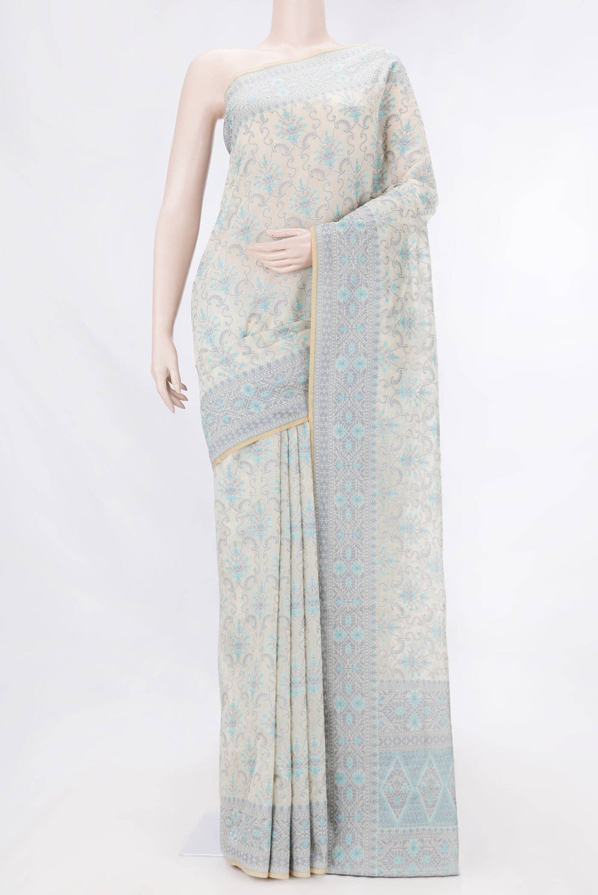Beige Dual Tone Chanderi Silk Saree