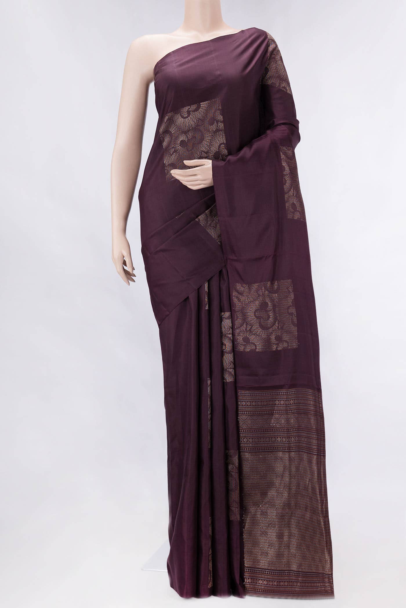 Burgundy Dual Tone Soft Silk Saree