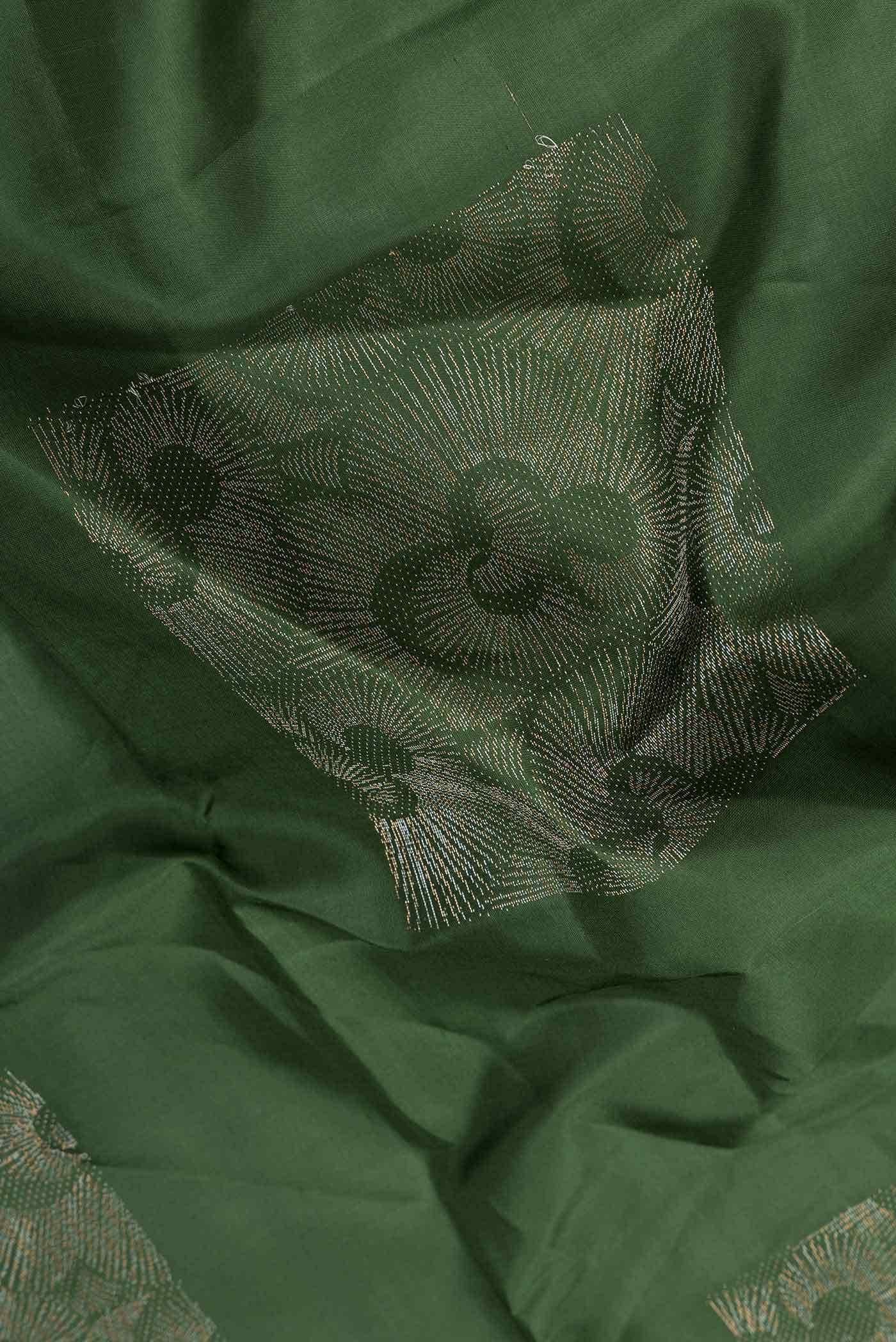 Green Dual Tone Soft Silk Saree