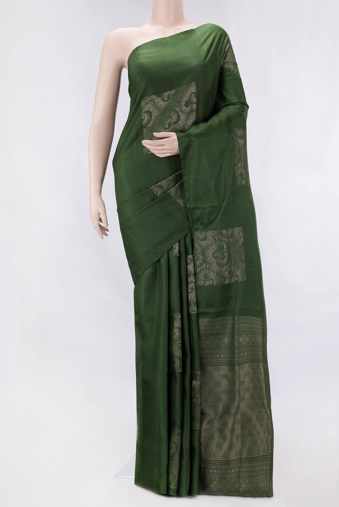 Green Dual Tone Soft Silk Saree