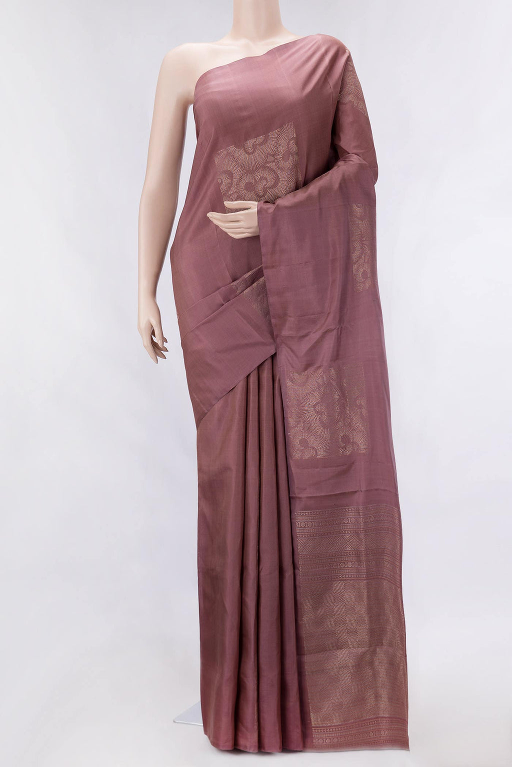 Brown Dual Tone Soft Silk Saree