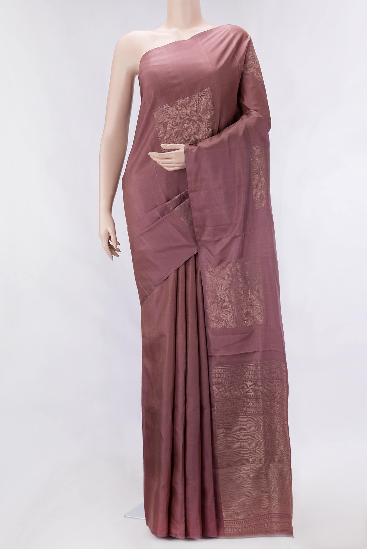Brown Dual Tone Soft Silk Saree