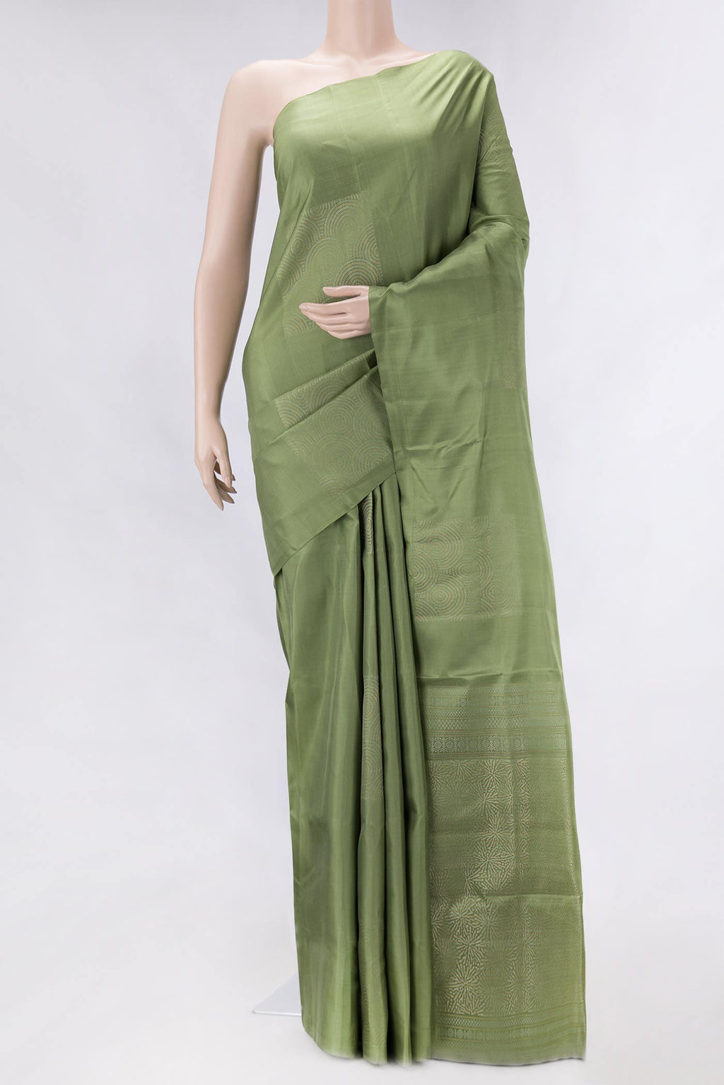 Green Dual Tone Soft Silk Saree