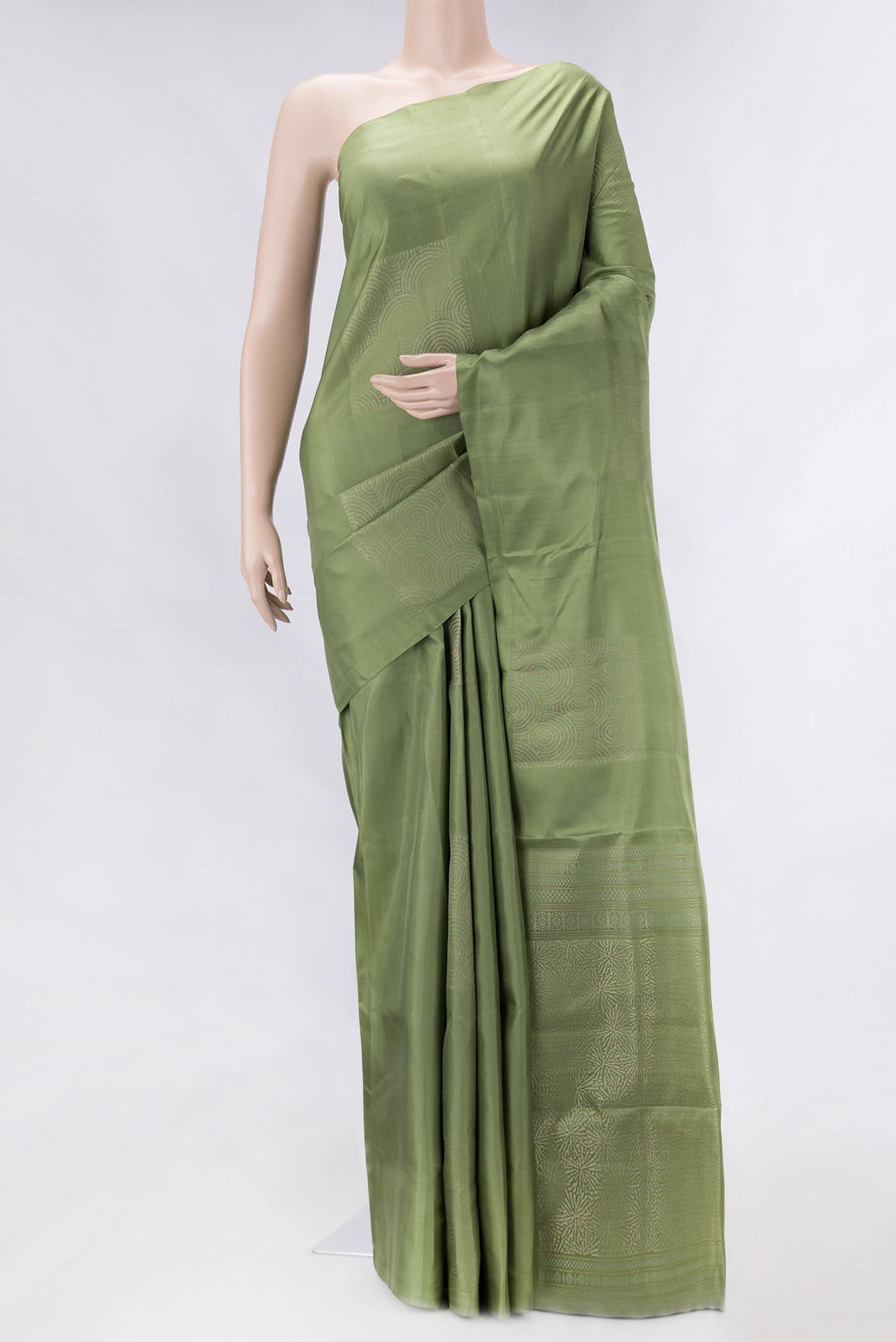 Green Dual Tone Soft Silk Saree