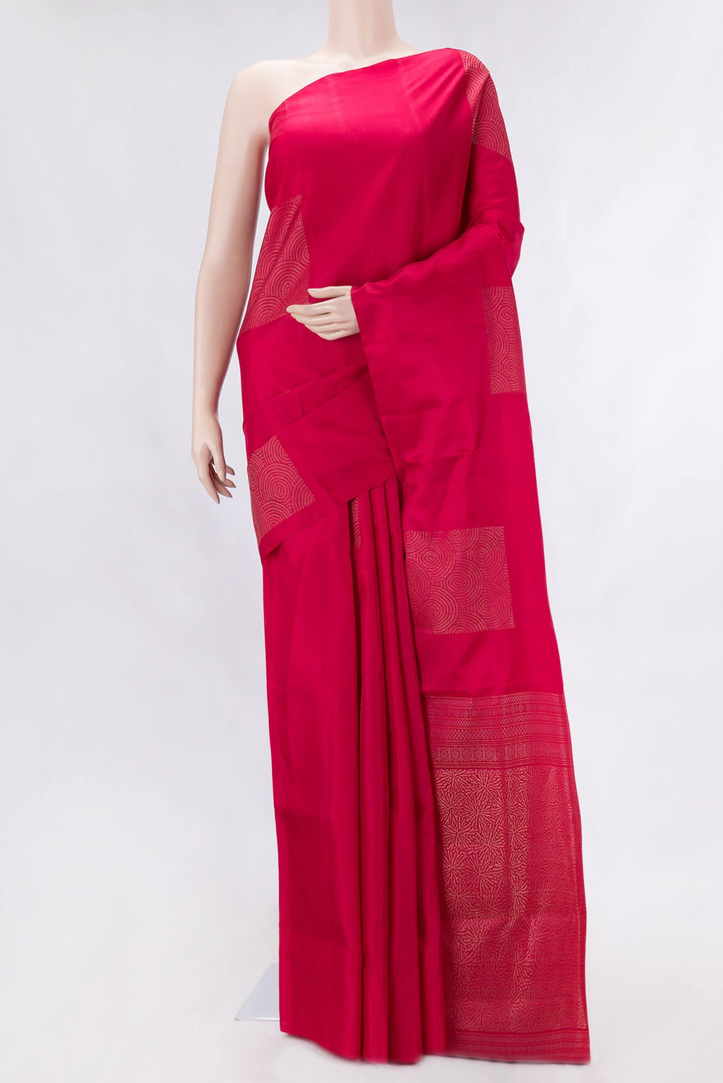 Imperial Red Dual Tone Soft Silk Saree