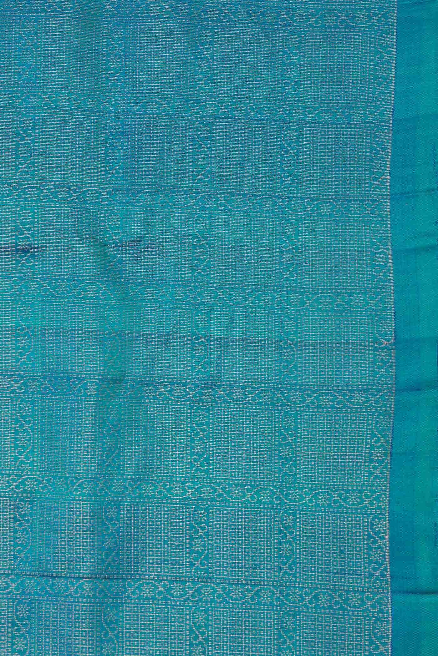 Peacock Blue Dual Tone Soft Silk Saree