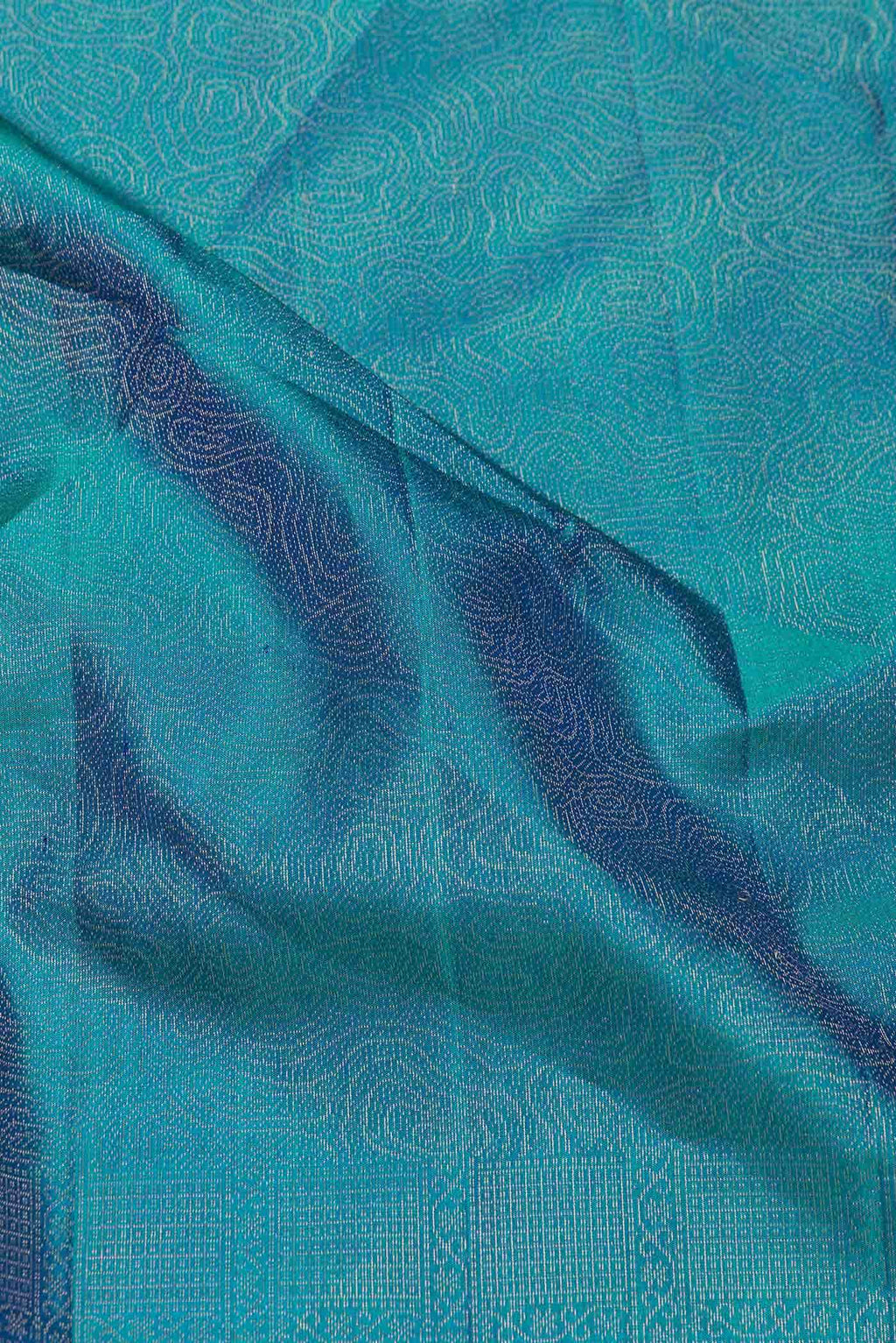 Peacock Blue Dual Tone Soft Silk Saree