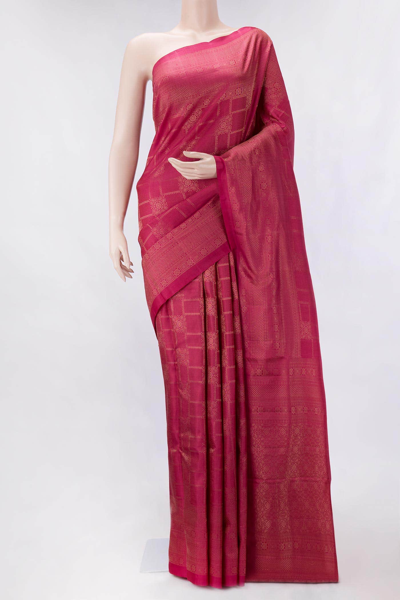 Dark Pink Dual Tone Soft Silk Saree