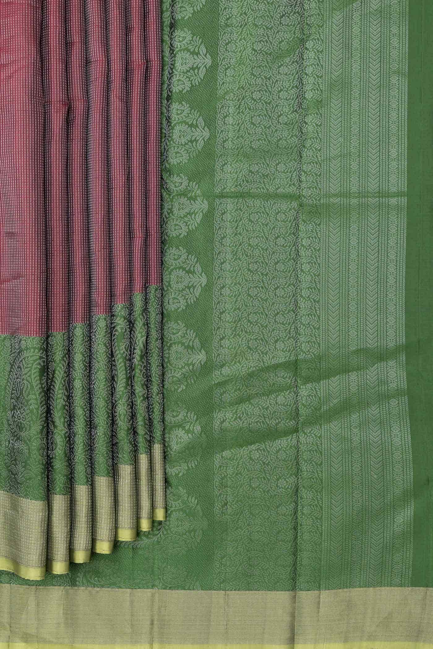 Maroon Dual Tone Kanchipuram Silk Saree