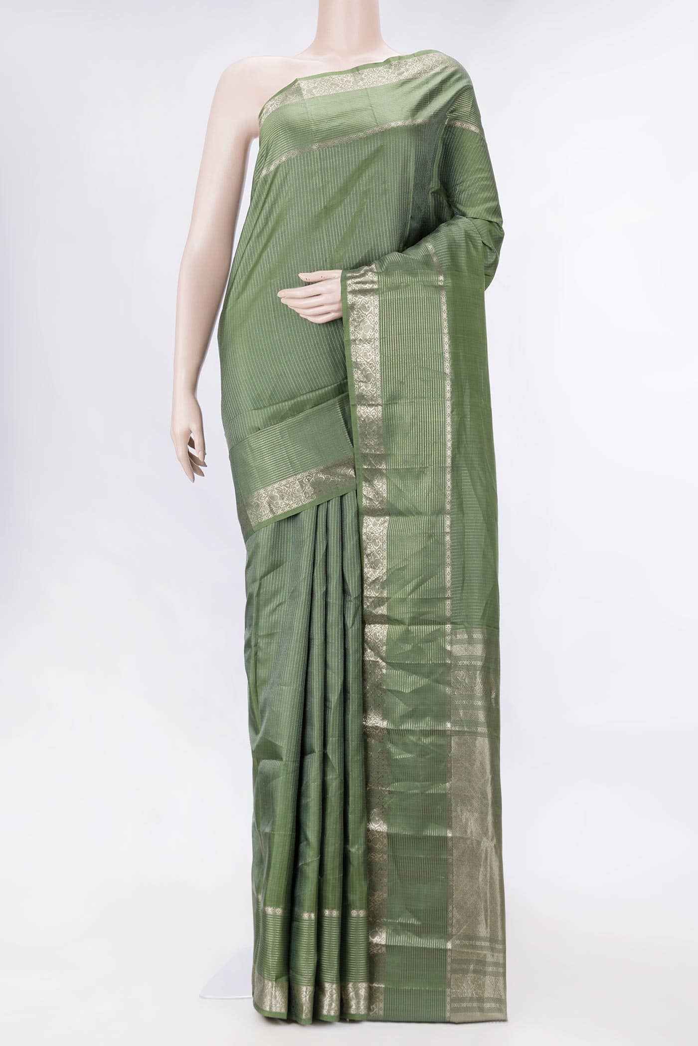 Green Dual Tone Kanchipuram Silk Saree