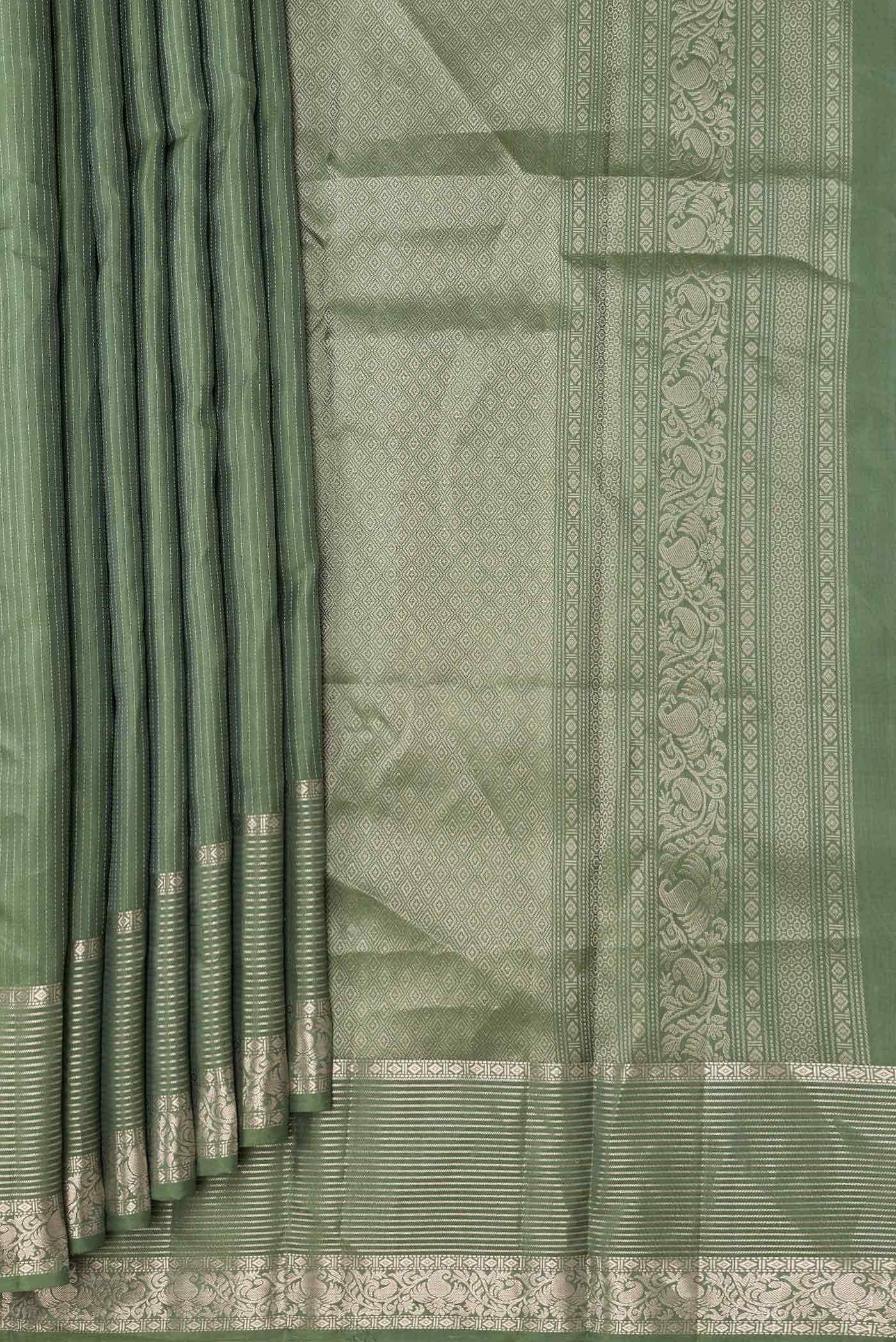 Green Dual Tone Kanchipuram Silk Saree