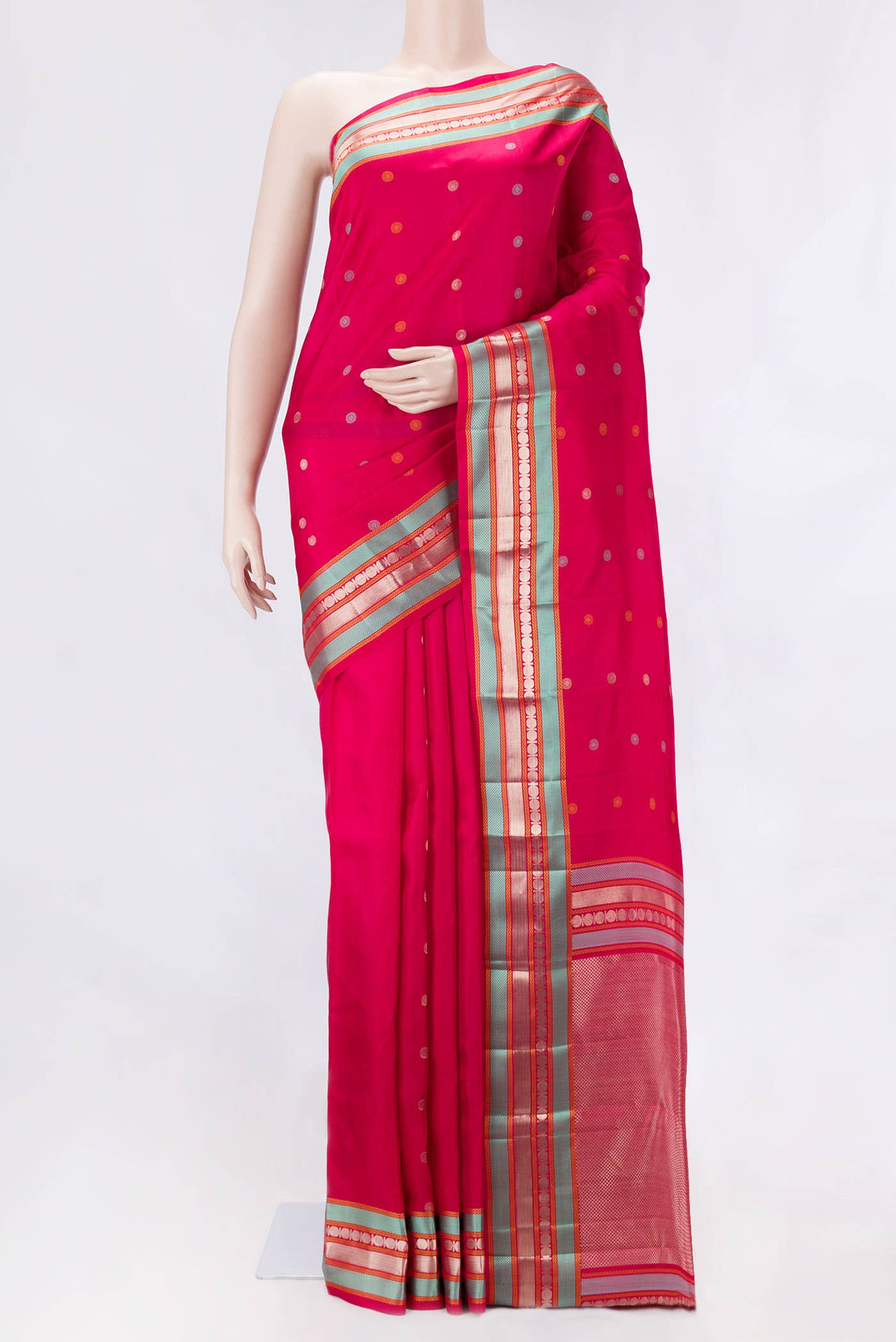 Pink Dual Tone Kanchipuram Silk Saree
