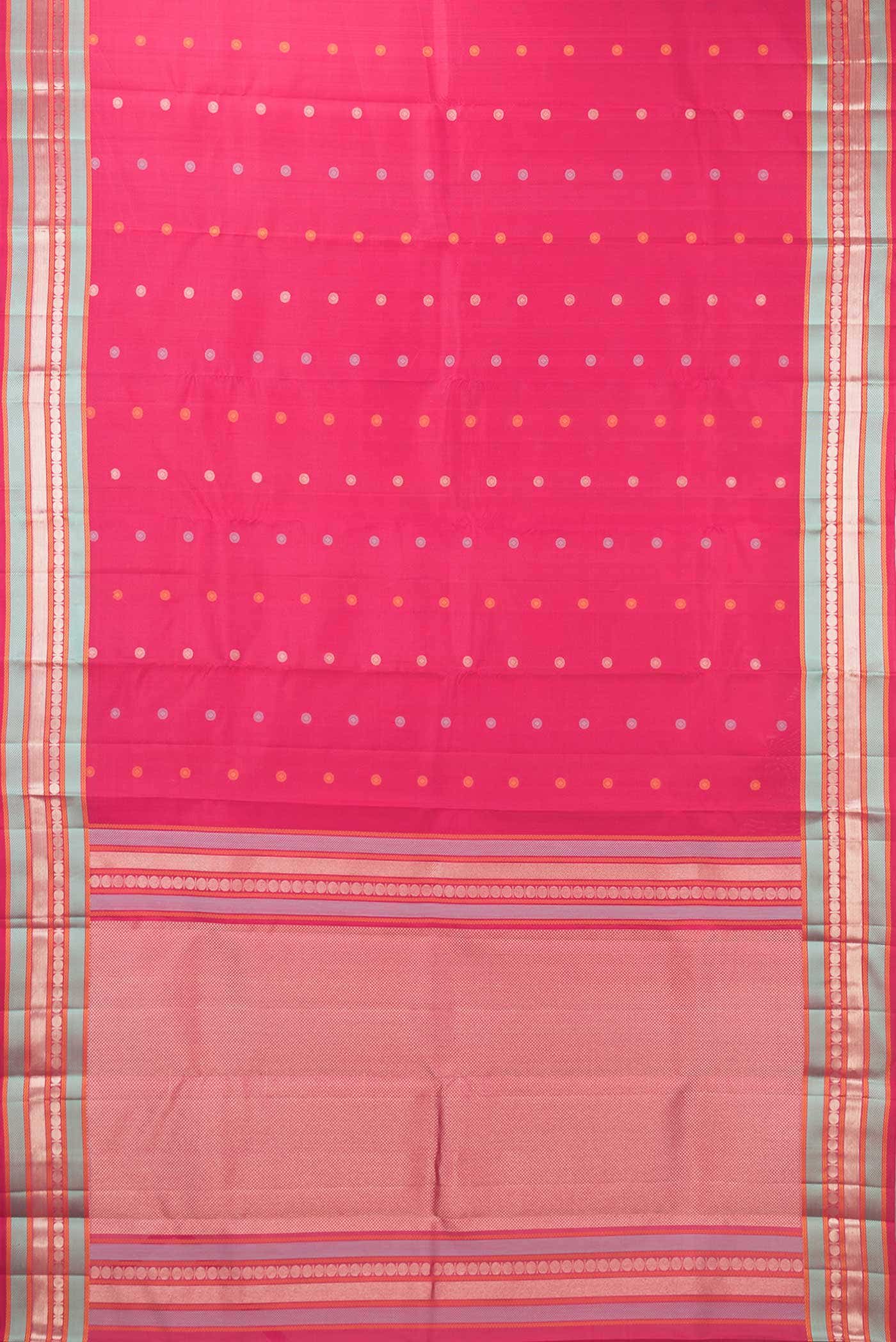Pink Dual Tone Kanchipuram Silk Saree