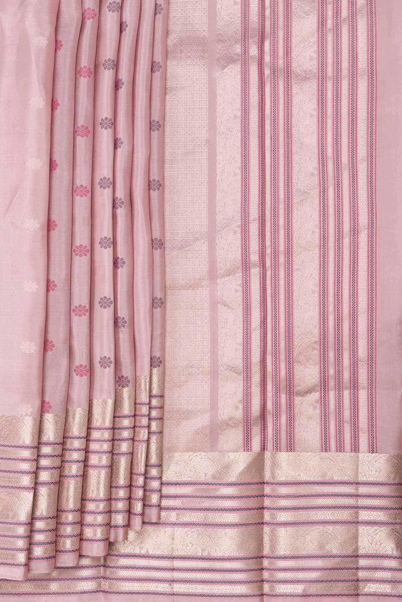 Pink Dual Tone Kanchipuram Silk Saree