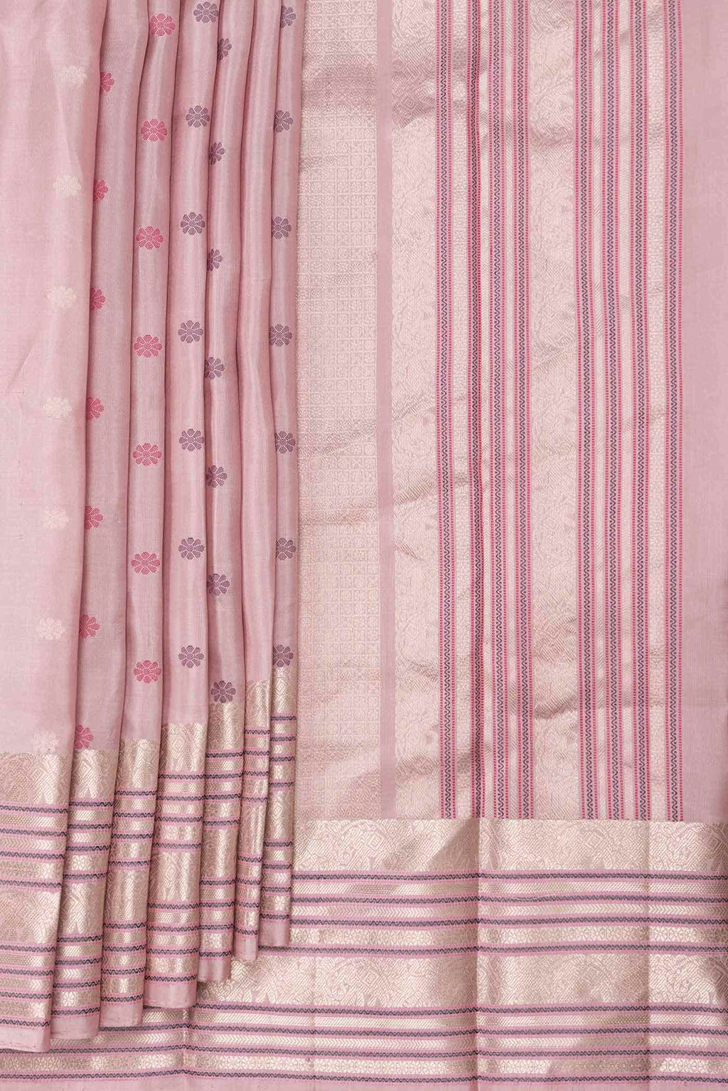 Pink Dual Tone Kanchipuram Silk Saree