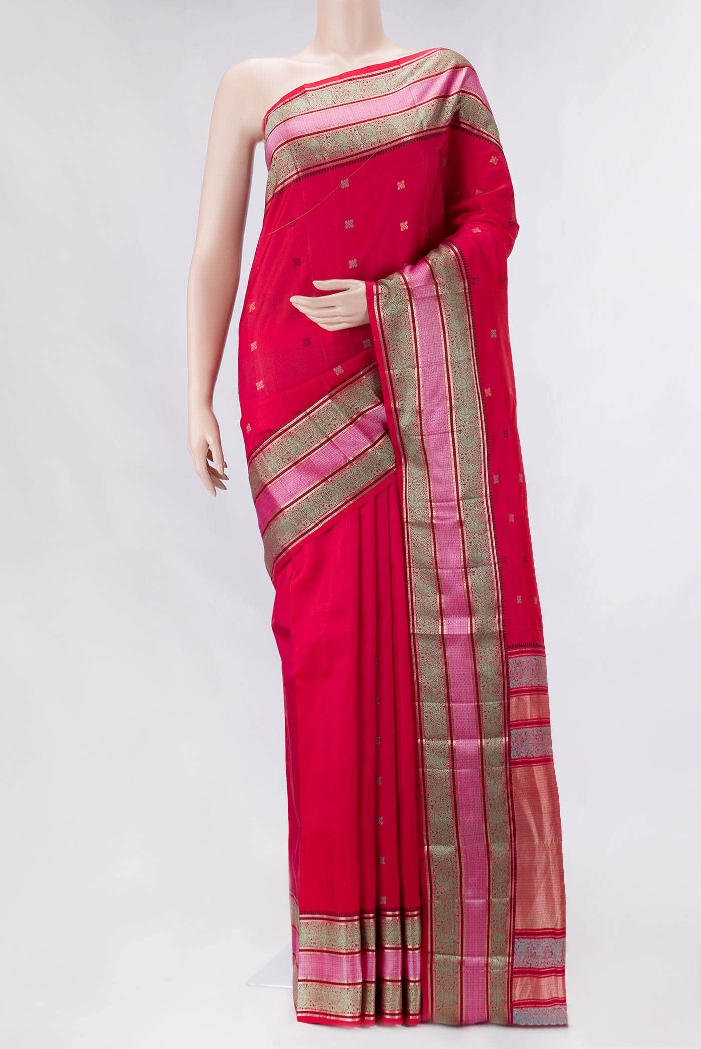 Imperial Pink Dual Tone Kanchipuram Silk Saree