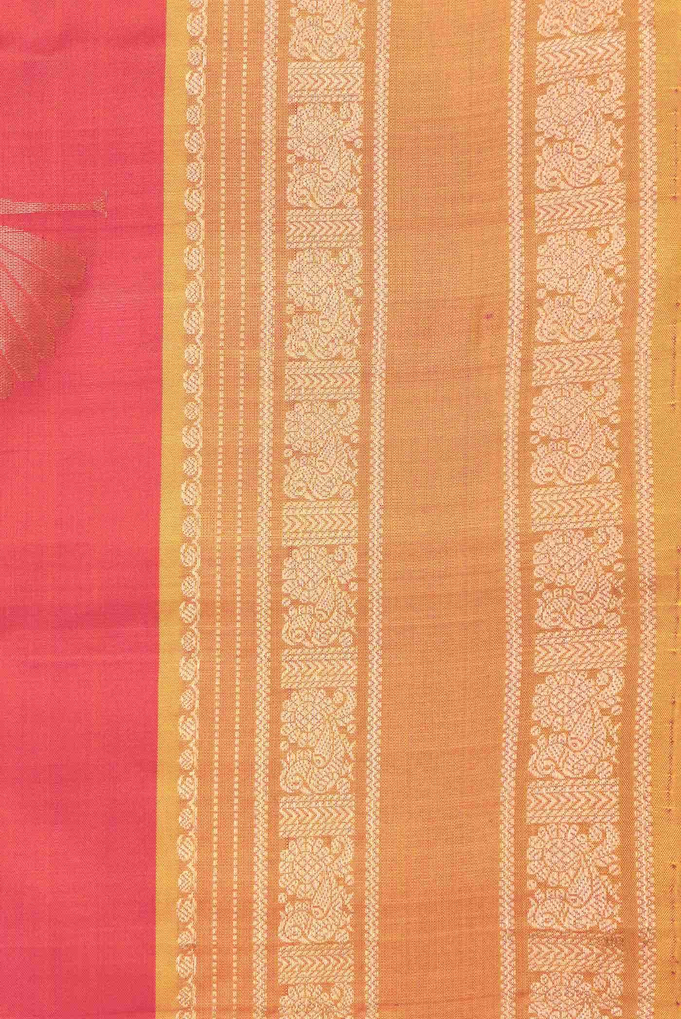 Dark Pink Dual Tone Kanchipuram Silk Saree
