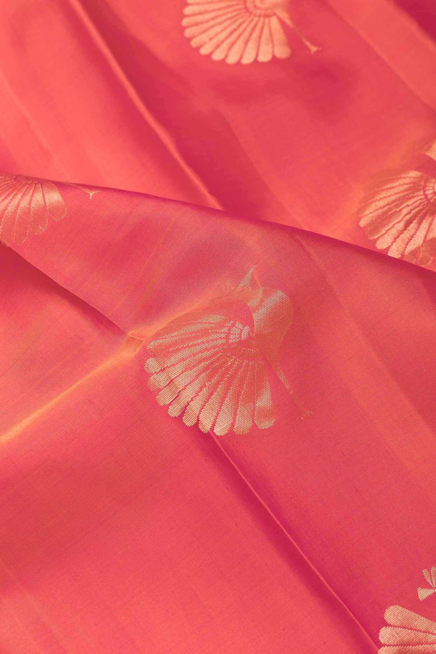 Dark Pink Dual Tone Kanchipuram Silk Saree